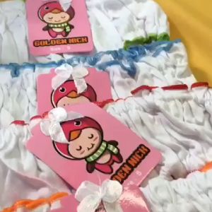 Grosir 6 Pcs Celana Dalam Anak Perempuan Golden Nick Rambut Motif Lucu Karet Kerut Bahan Katun