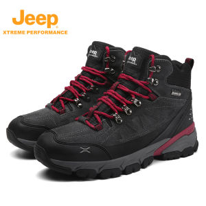 Jeep | Jeep Mens Hiking Boots Autumn Winter Outdoor Anti-Slip Wear-Resistant Mountain Climbing Shoes Shock Absorption Walking Shoes