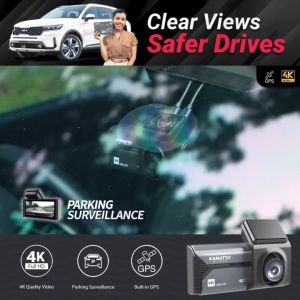 [FREE WIRE KIT] Kamatto Dashcam K90 Dual Channel 4K 2160P Ultra HD WiFi App Parking Mode Screen GPS