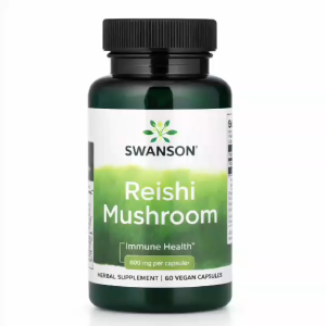 Swanson Reishi Mushroom Supplement 600mg 60 Vegan Capsules Immune Support Stress and Liver Health Supplement