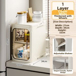 Space-Saving Multifunctional Area Rollable Narrow Storage Cabinet