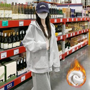 YAYANGREN | New Autumn Hooded Sweater Fleece Lined Lazy Style for Petite