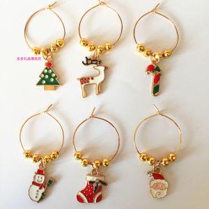 Christmas Cup Ring Holiday Party Beverage Marker Label Decorative Home Use Water Cup Differentiation MOFUNYO Brand