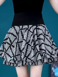 Floral Print Half Skirt Womens Korean Style Slim Fit High Waist Puffy Hem Short A-Line Skirt Polyester Fabric Summer New