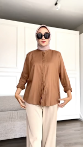 KEMEJA MAUDY WANITA OVERSIZE RAYON TWIL PREMIUN SHIRT