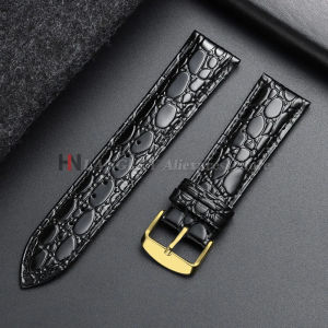 18mm 19mm 20mm 21mm 22mm Stone Crocodile Pattern Design Leather Watch Strap Universal Watchbands Casual Business Wristwatch Band