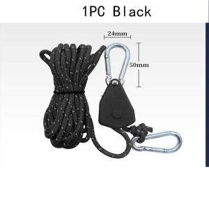 4M Adjustable Reflective Rope Hanger Heavy Duty Ratchet Tie Down Strap with Reinforced Metal Gear for Various Tie-Down Uses