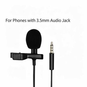 Wired Lapel Microphone for Live Streaming Food Broadcasting Mobile Recording Interviews Karaoke with Monitoring and Noise R