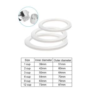 1PC Coffee Rubber Ring Bialetti Gasket Set Flexible Washer Gasket Ring Replacenent For Cups Moka Pot Espresso Coffee Makers Part