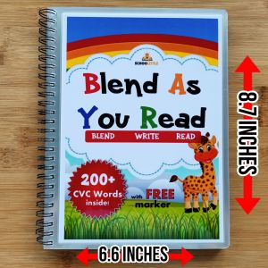 CVC Laminated Reading Booklet | 200 CVC words | Reading Material for Beginner | Write and Wipe with marker