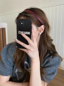 Busan Korean Style Retro Easy Matching Pure Color Satin Slim Hair Hoop Female 2024 Fashion Elegant Hair Accessories Outing Headband