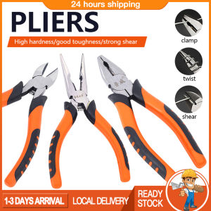 【Ready Stock】6 Inch LONG NOSE/COMBINATION PLIER 3 Styles Heavy Duty Wire Cutter Industrial Grade Pliers Tools Anti Slip Needle Nose Pliers Wire Cutter Plier 钢丝钳