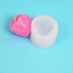 Rose with Buds Silicone Mold Flower Soap Candle Fragrance Gypsum Cake Mold
