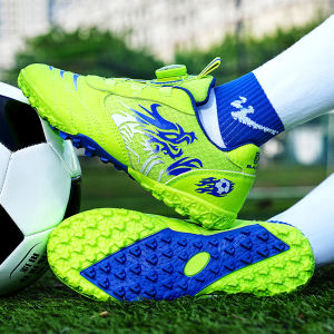 Childrens Football Shoes Training Cleats Anti-slip Wear-resistant Low Top PU Material  Gel Cleats for Artificial Grass