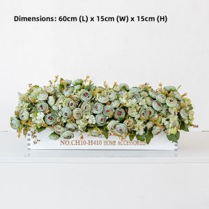 50cm Real Wood Fence Flower Arrangement Artificial Flowers Decorative Pieces Tabletop Flowers Fake Flowers Display Home Decor