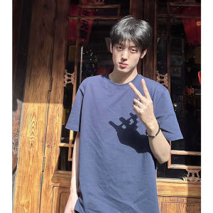OUMULONG | Navy Vintage Heavyweight Cotton T-Shirt