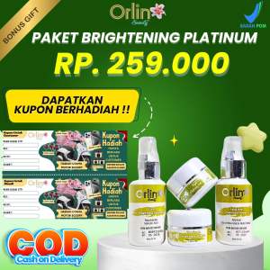 Paket Brightening Platinum/Paket Whitening Platinum/Skincare BPOM/Krim glowing/khusus wajah kusam/kering/OrlinBeauty/Orlin Beauty
