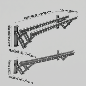 MINGZHI | Telescopic Clothes Drying Rack Outdoor Balcony Use