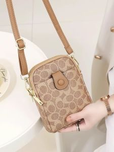 BAORUIFU | Vintage Print Multi-pocket Crossbody Bag for Mobile Phone