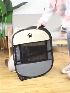 Pagar Tenda Lipat Portabel Dengan 8 Panel Untuk Kucing Anjing Lipat Hewan Bahan Kain