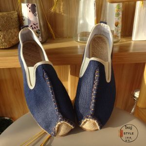 รองเท้าผ้าลินินชาย รองเท้าแตะแบบสวมสบาย ระบายอากาศได้ดี รองเท้าผ้าใบสไตล์ย้อนยุค รองเท้าพื้นนุ่ม รองเท้าผ้าลินินสำหรับผู้ชาย