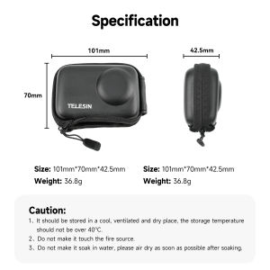 TELESIN | TELESIN Mini Storage Protection Bag For Dji Osmo Action 4 Brushed Half Open Quick Release Carrying Case for Action 3 Accessories