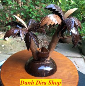 Có Video - Cây dừa làm từ gáo dừa trưng bàn làm việc trưng bàn học - HÀNG 1 - mỹ nghệ gỗ dừa bến tre - Danh Dua Shop