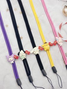 Mobile Phone Strap Halterneck Long Cute Mobile Phone Lanyard Schoolgirls Kids School Card Work Permit Key Anti-Lost Lanyard