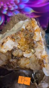 Hoa đá Thạch Anh vàng Citrine tự nhiên tinh thể pha lê năng lượng vũ trụ cao phong thủy nhà ở mã 479