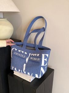 Large Capacity Thailand Letter Canvas Bag 2024 New Fashion Casual Handbag Work Work Clothing Shoulder Tote Bag