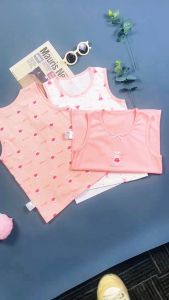 1PC Sleeveless Cotton Tops for Kids 1-10 Years Old Cute Bunny Printed Design Casual Pambahay Sando Top for Girls