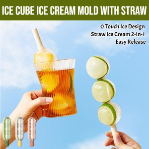 2 In 1 Candied Haws Ice Cube Ice Cream Mold With Straw Silicone Ice Cube Tray Food Grade Silicone Ice Cream Maker