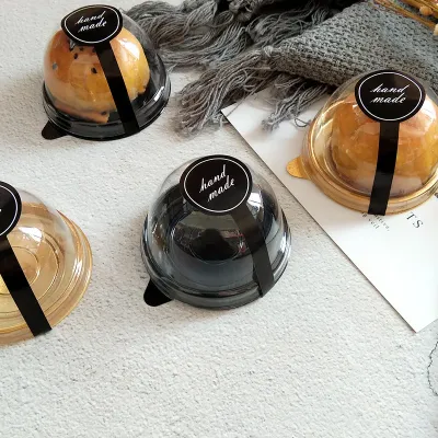 Round Egg Yolk Pastry Packaging Box Vacuum Formed Plastic 50 Pieces Per Set Mooncake Tray Dessert Snowy Bride Box Inner Tray