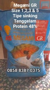 PELET MEGAMI GR REPACK 3KG PELET TENGGELAM/SINKING PROTEIN 48%