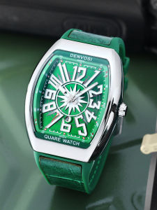 DENVOSI | DENVOSI Mens Barrel shaped Watch Luxury Fluorescent Silicone Strap Mens Fashion Leisure Sports Quartz Watch