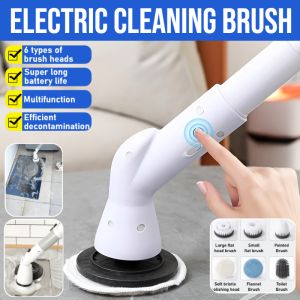 Cordless Multifunctional Low Noise Electric Cleaning Brush 6 In 1 Wireless Handheld Electric Brush For Kitchen SinksTilesDishes Pots And Pans