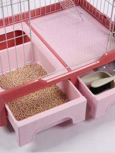 C&Y บ้านแมวสามชั้นแบบถอดออกได้พร้อมห้องน้ำและที่รองปูนสำหรับใช้ในบ้านสำหรับแมวขนาดใหญ่ บ้านแมวแบบพกพาได้