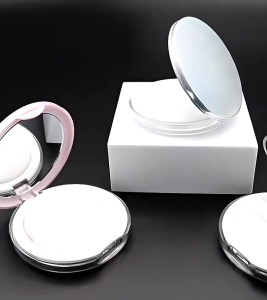 Tempat Bedak Tabur Mini Travel/Ultra-thin Loose Powder Box Dengan Cermin Dan Sponge/Case Wadah Bedak Tabur