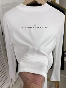 Áo Sơ Mi Cổ Cao Lót Lông Cừu Ôm Vừa Vặn Cho Nữ Mùa Thu Đông Phong Cách Mới Cao Cấp Có Thể Mặc Ngoài Trời Áo Thun Polyester Dài Tay in Họa Tiết