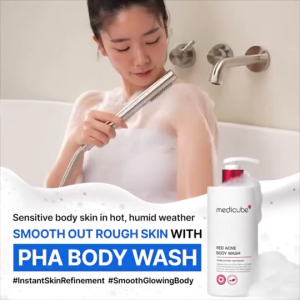 Medicube Red Acne Body Wash 400g 99.7% Effective in Relieving Body Acne with BHA + AHA + PHA + Niacinamide Cleanses Moisturizes & Calms Gently Cleanses & Moisturizes
