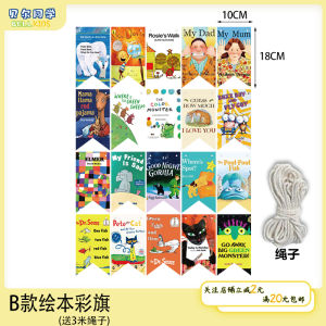 English Storybook Flag Hanging Decorations for Kindergarten Classrooms Decorative Bunting Flags Celebration Supplies