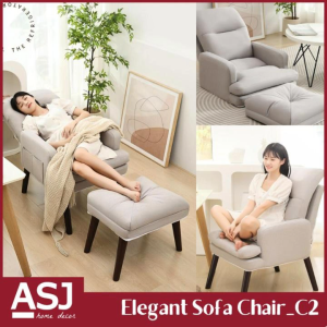 ASJ _ Minimalist Design Lazy Sofa/Chair -Together With Small Stool Sofa Bench - C2