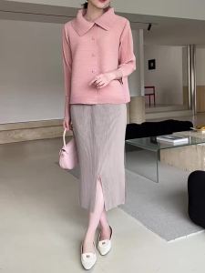 5321 One Size (45-75kg) Autumn Spring Sanzhai Pleated Fashion WomenS Wear Casual All-Match Commute Top