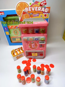 Đồ chơi máy bán nước tự động cho bé kèm xu và lon nước mini giúp bé tăng kỹ năng vận động tinh