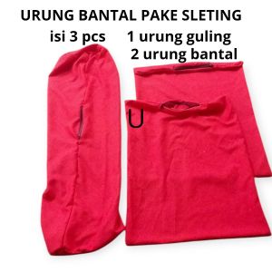 Urung bantal resleting polos 1 set 3 pcs murah