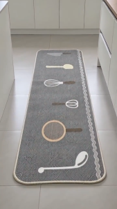 Kitchen floor mat Anti slip Oil resistant Waterproof  Carpet floor mat  linen absorbent rattan machine washable