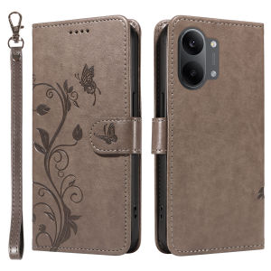 Leather Wallet Flip Case for POCO F6 F7 F8 M6 M7 X7 X8 Pro Max Ultra C65 C71 C75 C85 C85X | Flower Embossed Design Card Hoder