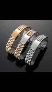 Silver Gold Stainless Steel Watch Band 10mm 12mm 14mm 16mm Metal Bracelet Folding Buckle Men Women Universal Replace Watch Strap