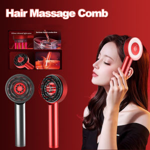 Scalp Head Massager Scalp Applicator Electric Massage Comb Red Light Therapy Heating Massage Comb EMS High Frequency Vibratings Hair Growth Scalp Massager Brush