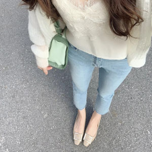 High Waist Straight Leg Blue Jeans Womens Spring Summer New Style Slimming Versatile Nine-Tenths Small Size Thin Jeans